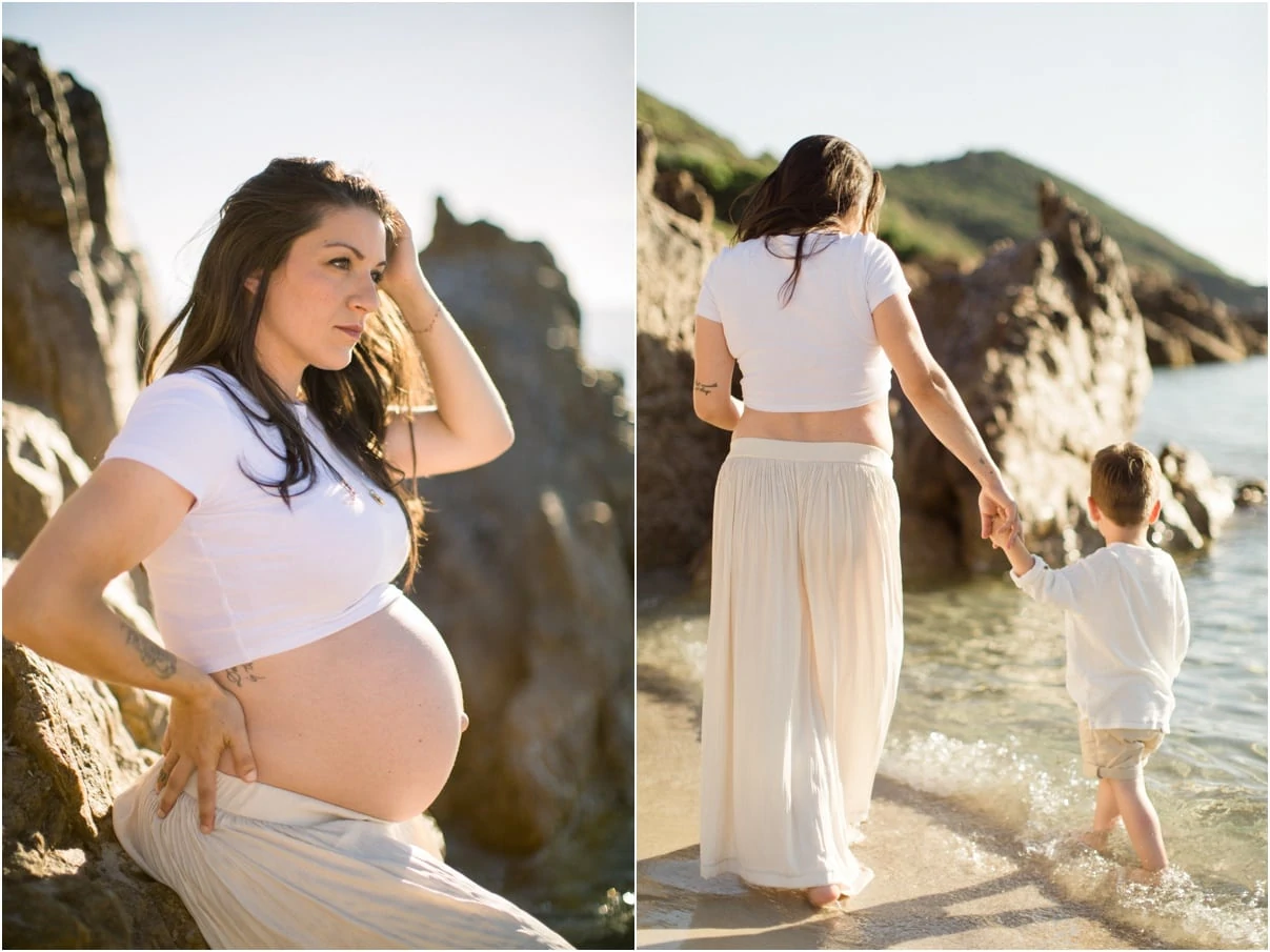 Shooting grossesse sur la plage