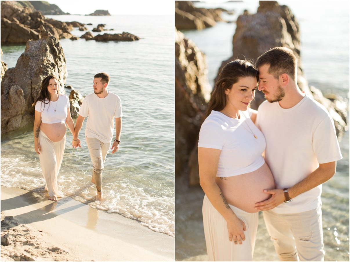 Shooting grossesse sur la plage