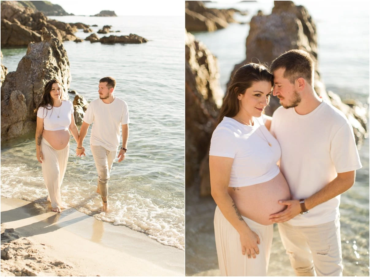 Shooting grossesse sur la plage