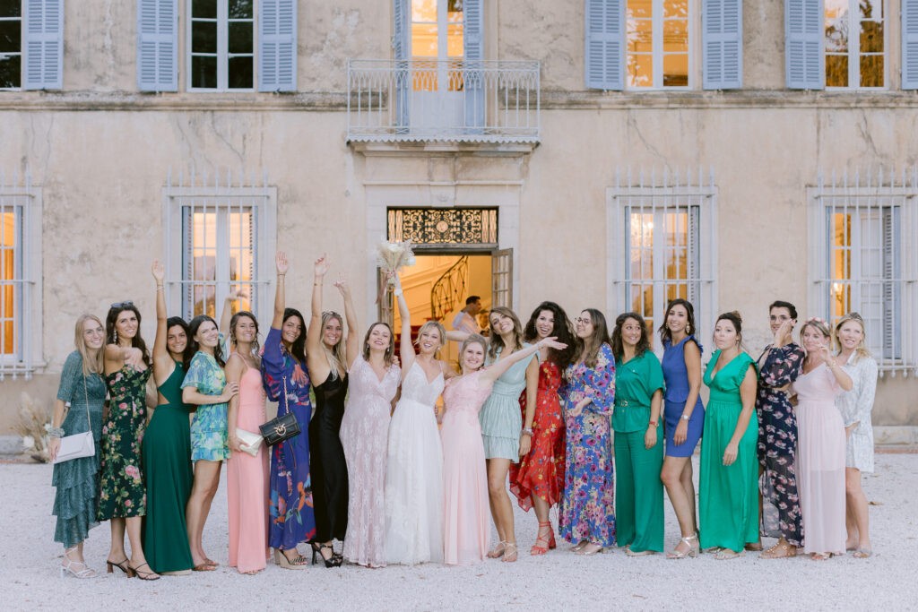 photo de groupe de mariage