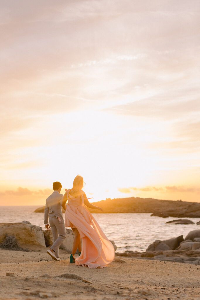 photo de couple à lumio golden hour