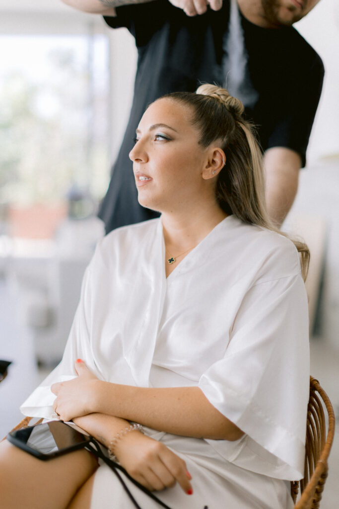 préparatifs de la mariée